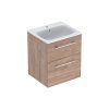 Geberit Selnova Square - Umývadlová skrinka 635x538x480 mm, s umývadlom, 2 zásuvky, orech hickory 501.234.00.1