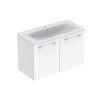 Geberit Selnova Square - Umývadlová skrinka 635x988x480 mm, s umývadlom, 2 dvierka, lesklá biela 501.260.00.1