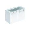 Geberit Selnova Square - Umývadlová skrinka 635x988x480 mm, s umývadlom, 2 dvierka, lesklá biela 501.260.00.1