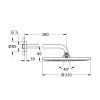 Grohe Rainshower Cosmopolitan - Hlavová sprcha 310, sprchové rameno 380 mm, 1 prúd, kefovaný tmavý grafit 26066AL0
