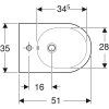 Geberit Acanto - Závesný bidet 510x350x290 mm, s KeraTect, biela 500.601.01.8
