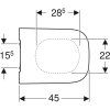 Geberit Smyle Square - WC sedadlo, úzky dizajn 500.687.01.1