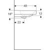 Geberit Umývadlo Geberit Smyle Square: 120x48cm, Otvor pre batériu=Vľavo a vpravo, Prepad=Viditeľné, Biela 500.253.01.1