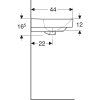 Geberit Umývadlo Geberit Smyle Square: 55x44cm, Otvor pre batériu=V strede, Prepad=Viditeľné, Biela 500.259.01.1