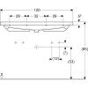 Geberit Umývadlo Geberit Acanto: 120x48cm, Otvor pre batériu=Vľavo a vpravo, Prepad=Viditeľné, Biela 501.880.00.1