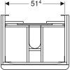 Geberit Skrinka Geberit pod umývadlo Smyle Square, s dvomi zásuvkami: 58.4x61.7x47cm, Orech hickory 500.352.JR.1