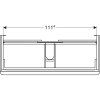 Geberit Skrinka Geberit pod umývadlo Smyle Square, s dvomi zásuvkami: 118.4x61.7x47cm, Biela 500.355.00.1
