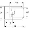 Geberit myDay - Závesný bidet, 360x540 mm, s KeraTect, biely 235450600