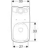 Geberit Selnova Square - WC kombi misa, zadný odpad, 680x350 mm, Rimfree, biela 500.152.01.1