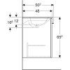 Geberit Selnova Square - Umývadlová skrinka 635x788x480 mm, s umývadlom, 2 dvierka, lesklá biela 501.256.00.1