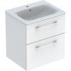 Geberit Selnova Square - Umývadlová skrinka 635x588x480 mm, s umývadlom, 2 zásuvky, lesklá biela 501.236.00.1