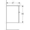 Geberit Bočná skrinka Geberit Smyle Square s dvomi zásuvkami: 45x60x47cm, Pieskovosivá 500.357.JL.1